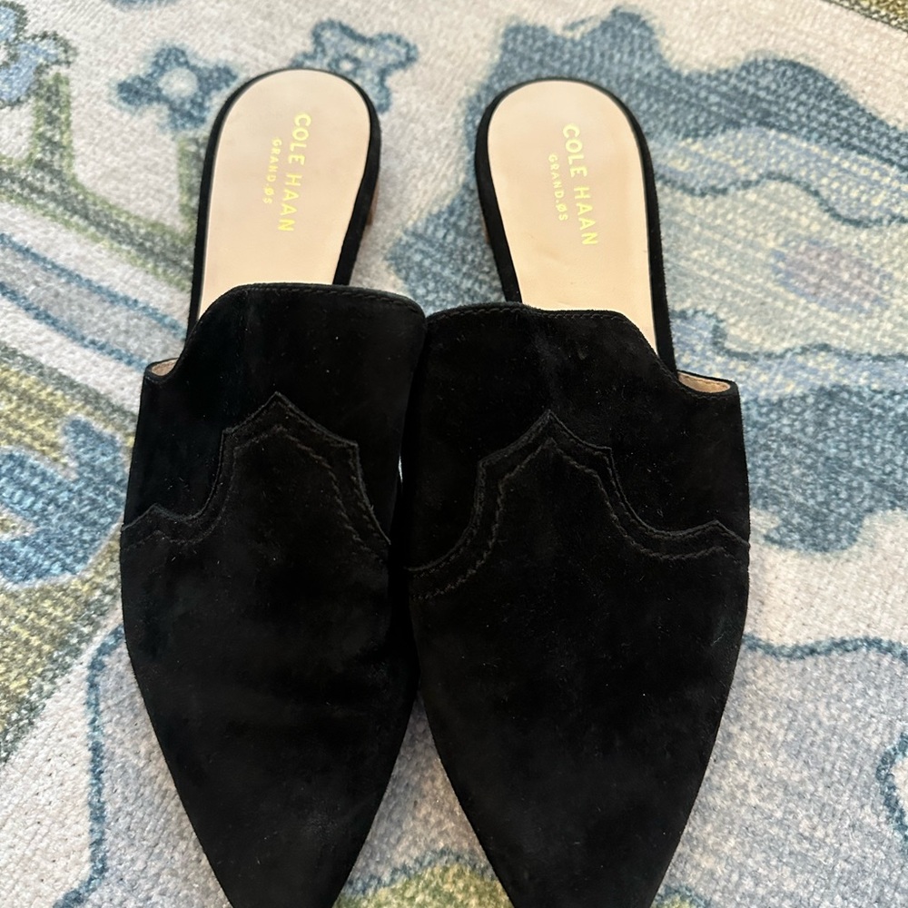 Cole Haan Women's Black Suede Mules